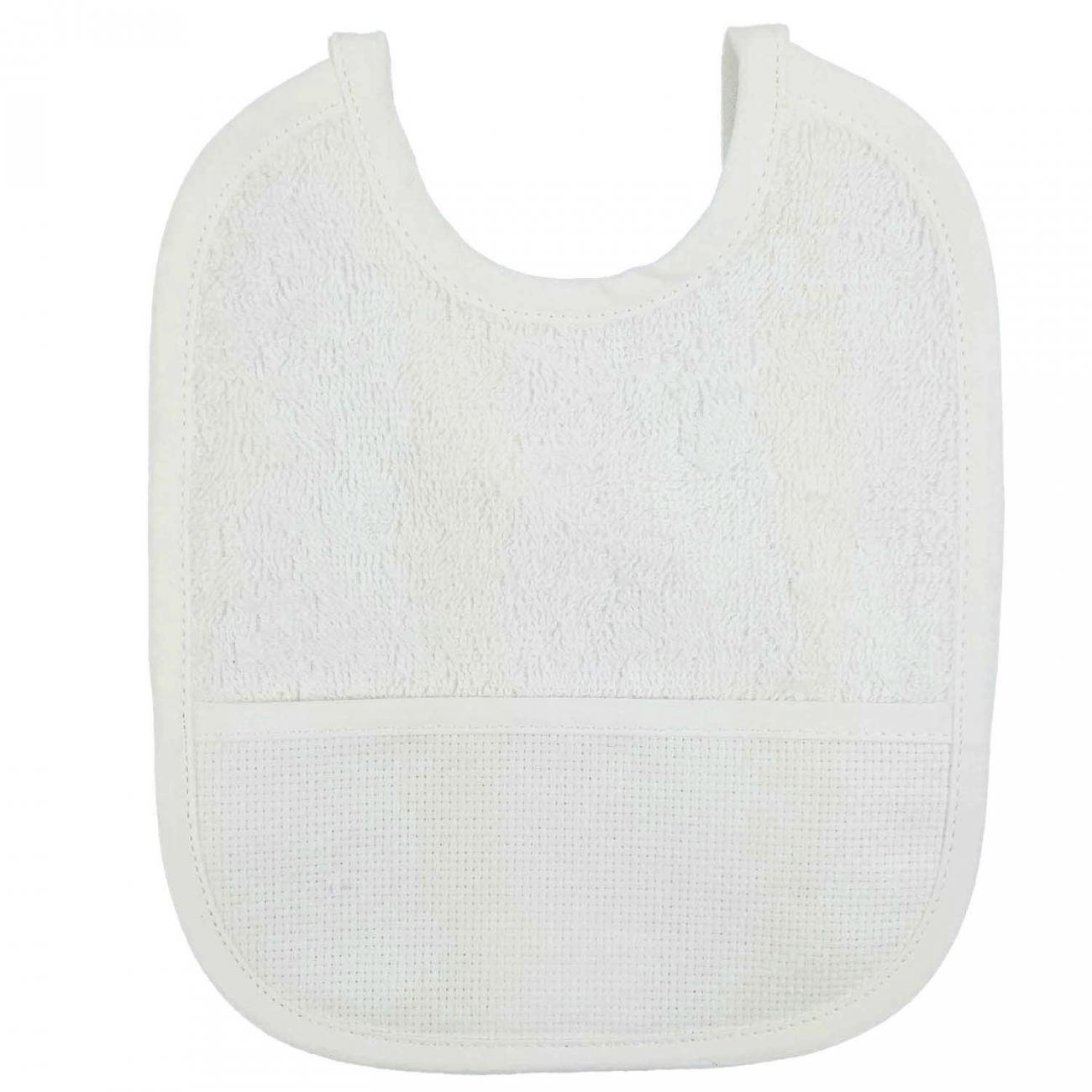BAVAGLINO con ricamo in Spugna BIANCO
