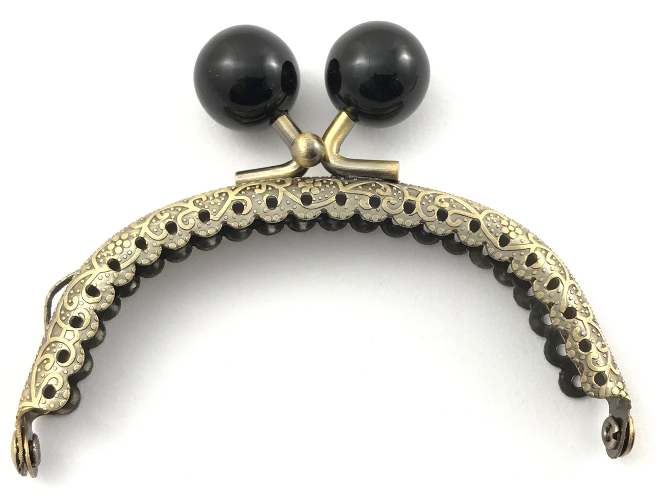 CLIK CLAK curvo BRONZO con PERLA da 8.5 cm cf.1 pz