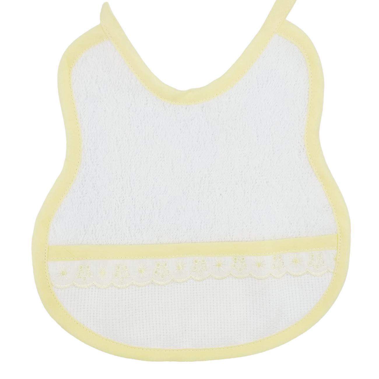 BAVAGLINO con Pizzo Sangallo in spugna bianca - GIALLINO -