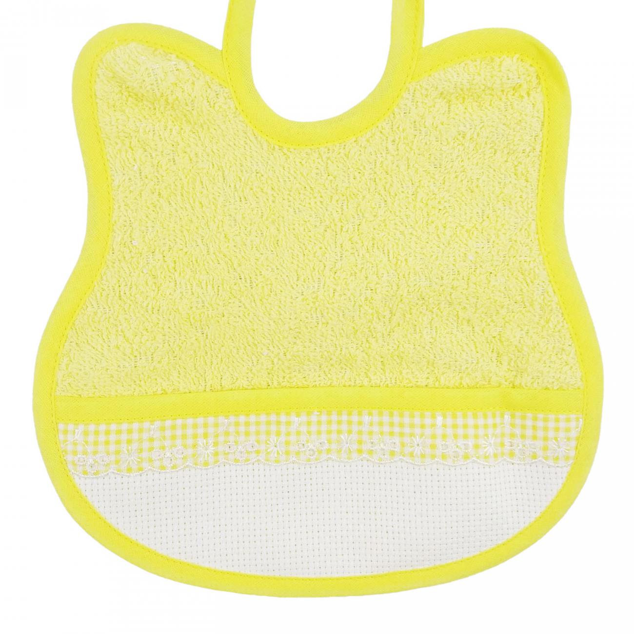 BAVAGLINO con Pizzo Sangallo in spugna colorata - GIALLO -