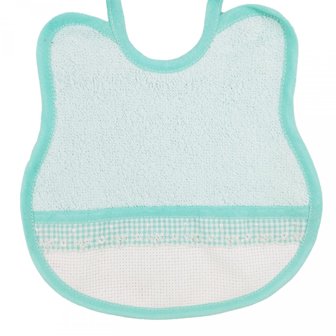 BAVAGLINO con Pizzo Sangallo in spugna colorata - VERDINO -