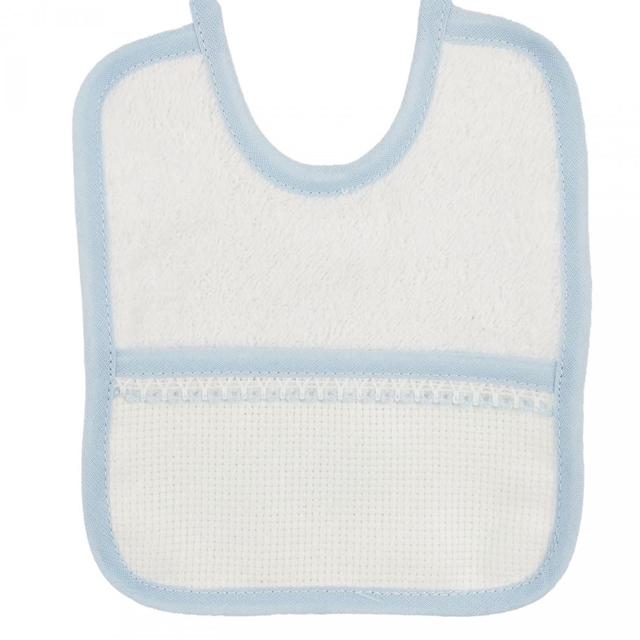 BAVAGLINO rettangolare con pizzetto - AZZURRO -