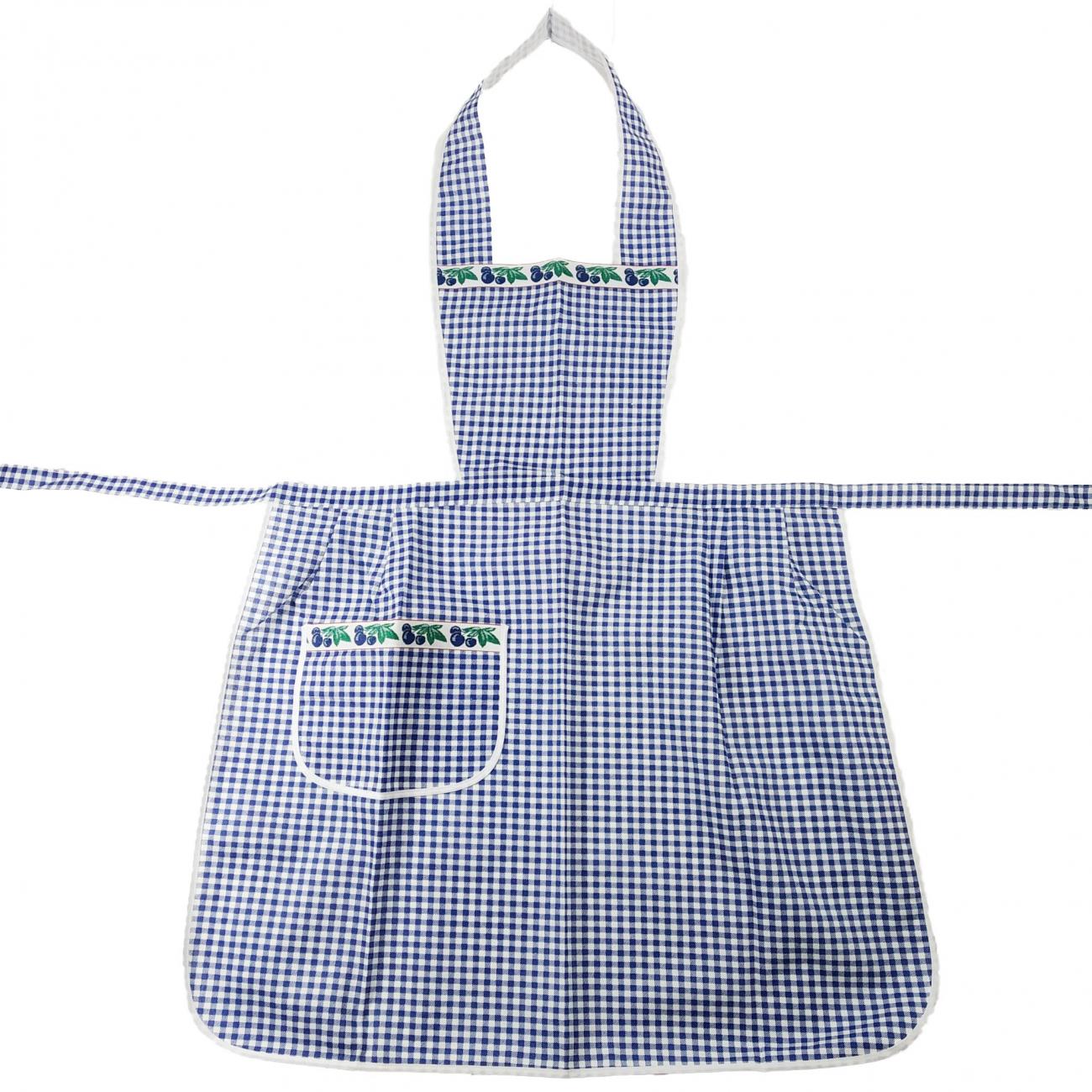 GREMBIULE CON PETTORINA - quadretti blu -